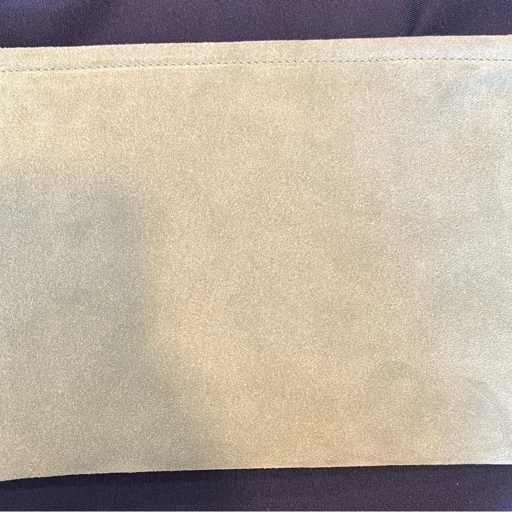 Aerin Leather Logo Patch in Sage Green